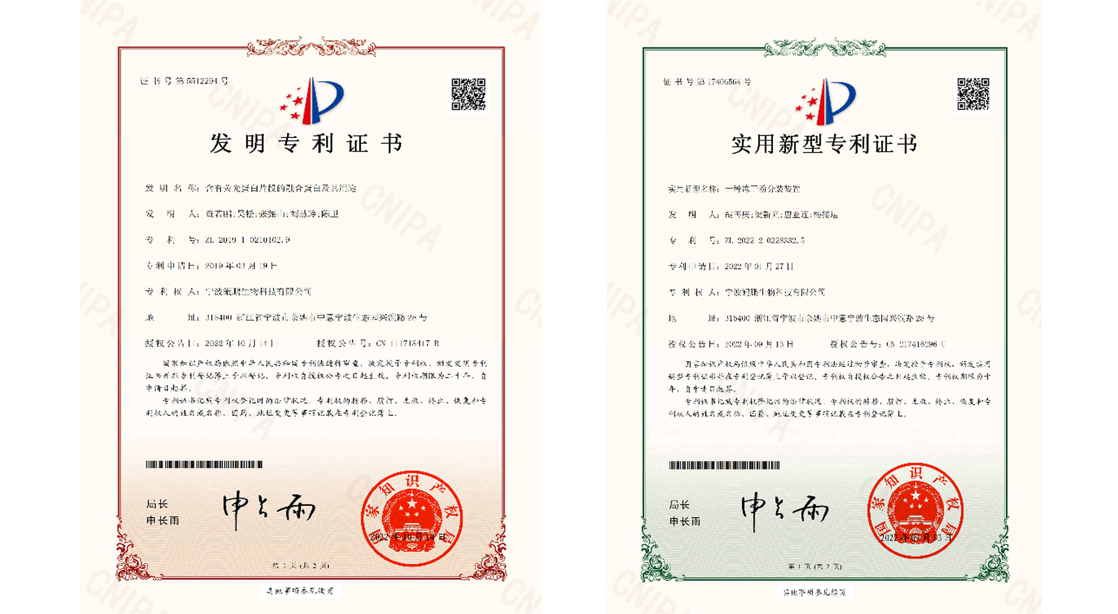 喜报 | 鲲鹏生物两项技术创新获得国家专利授权 再度擦亮专利墙